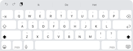 QuickType-toetsenbord op iPad 